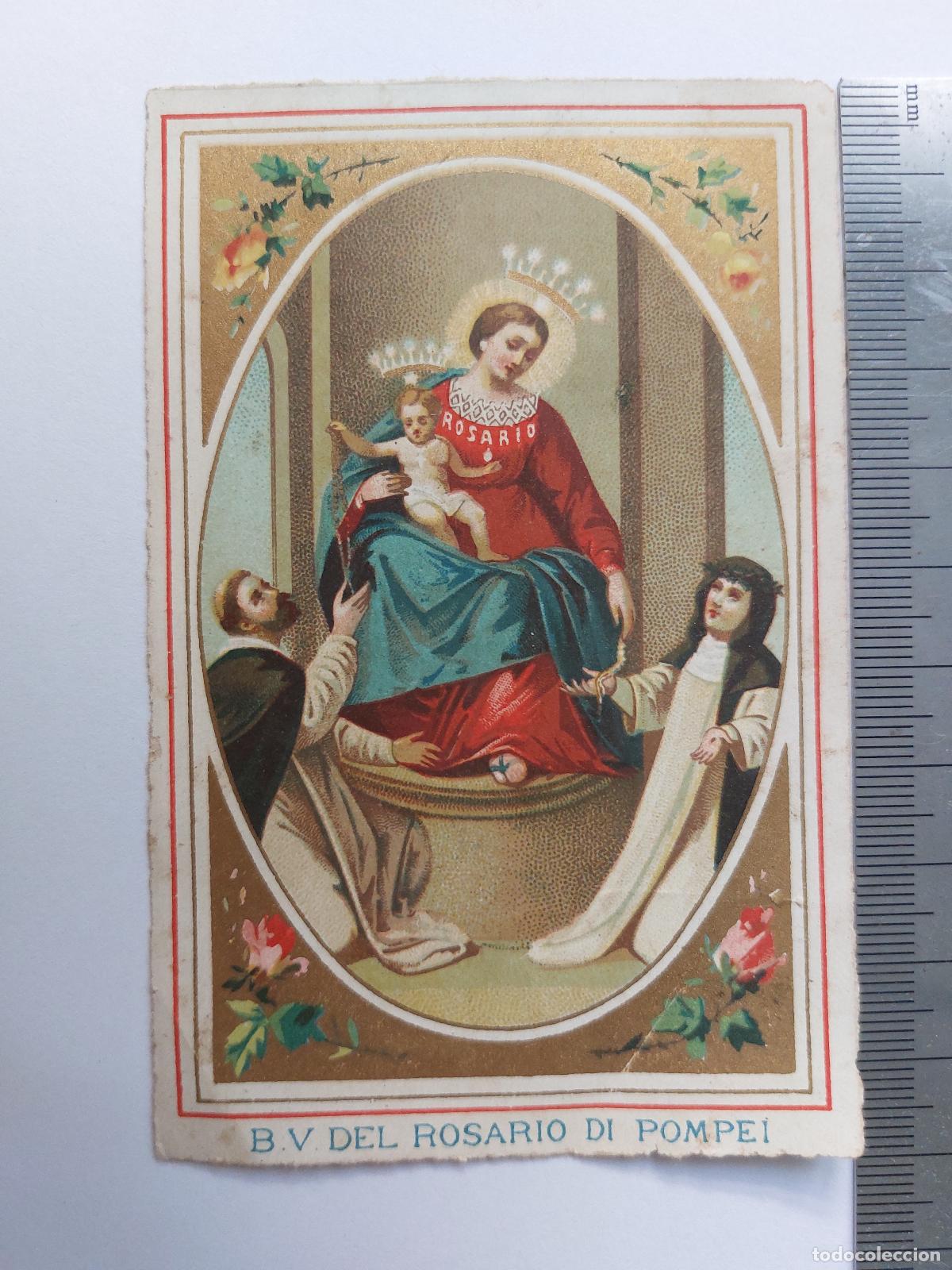 Postales: Estampa con imagen de la Virgen del Rosario de Pompeya