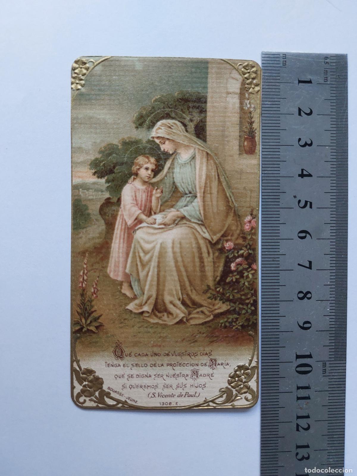 Postales: Estampa religiosa con la Virgen Mar&iacute;a y el Ni&ntilde;o Jes&uacute;s