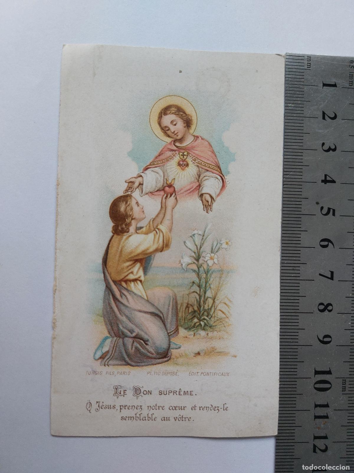 Postales: Estampa religiosa del Sagrado Coraz&oacute;n de Jes&uacute;s, Turgis Fils Paris