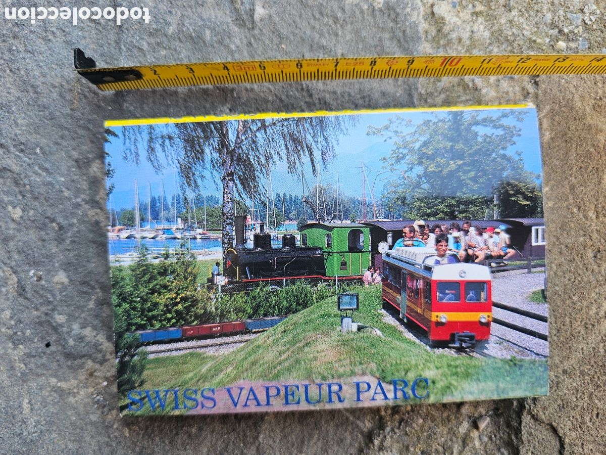 Postales: ​Tira desplegable de tarjetas postales Swiss Vapeur Parc - Le Bouveret (Suiza) - ED. REGARDS Tren