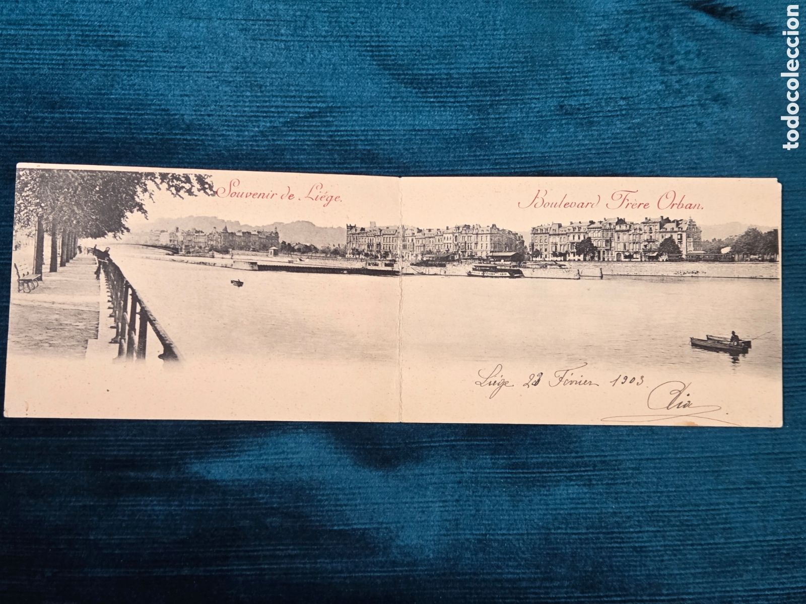 Postales: Lieja Liege B&eacute;lgica 1903. Postal doble, Boulevard Fr&egrave;re Orban.
