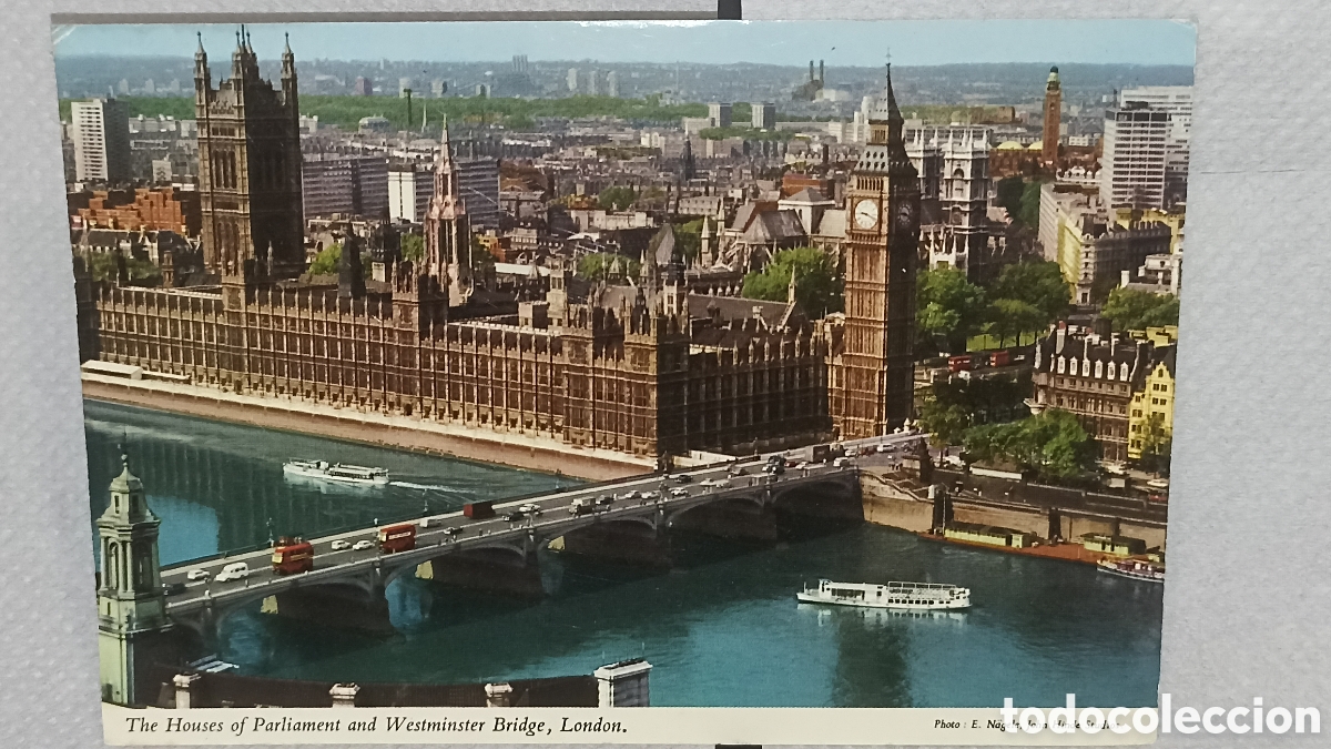 Postales: Londres Big Ben palacio de Parlamento y rio Themse