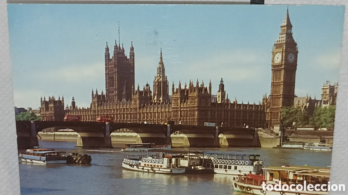 Postales: Londres palacio de Parlamento Big Ben y puente de west-minster
