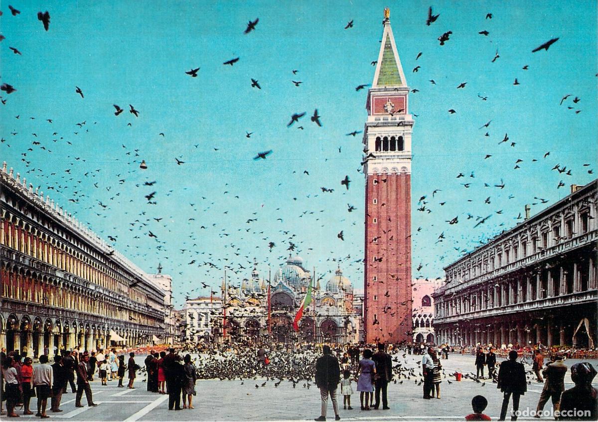 Postales: Postal de la Piazza San Marco en Venecia, Italia