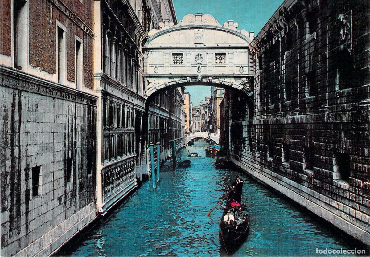 Postales: Postal del Puente de los Suspiros en Venecia, Italia