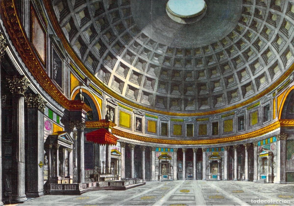 Postales: Postal del interior del Pante&oacute;n de Roma
