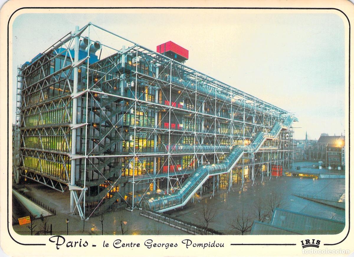 Postales: Postal del Centro Georges Pompidou en Par&iacute;s arquitectura moderna