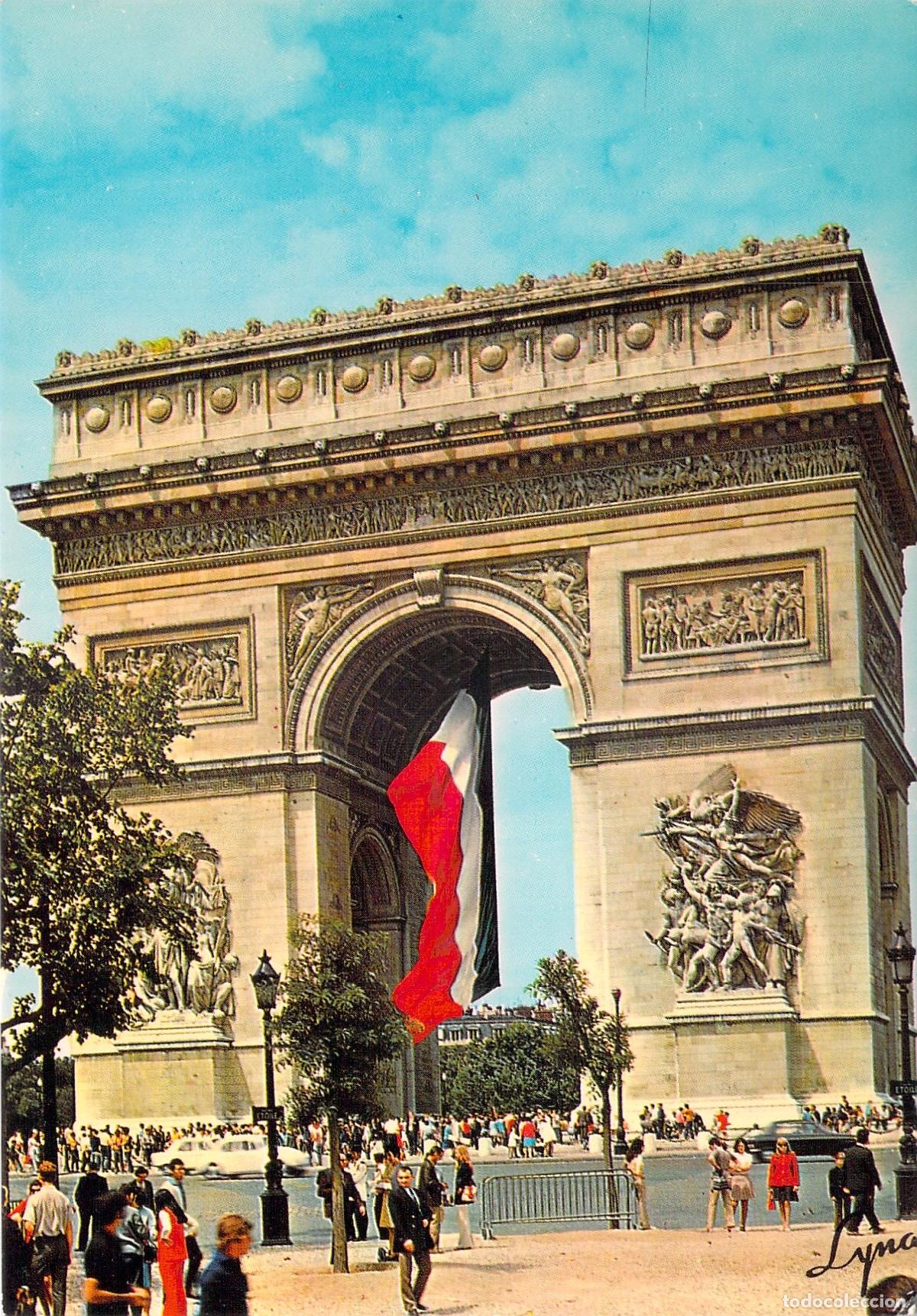 Postales: Postal del Arco de Triunfo en Par&iacute;s Francia