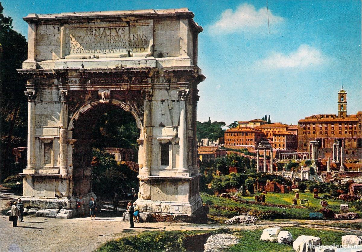Postales: Postal del Arco de Tito en el Foro Romano de Roma, Italia