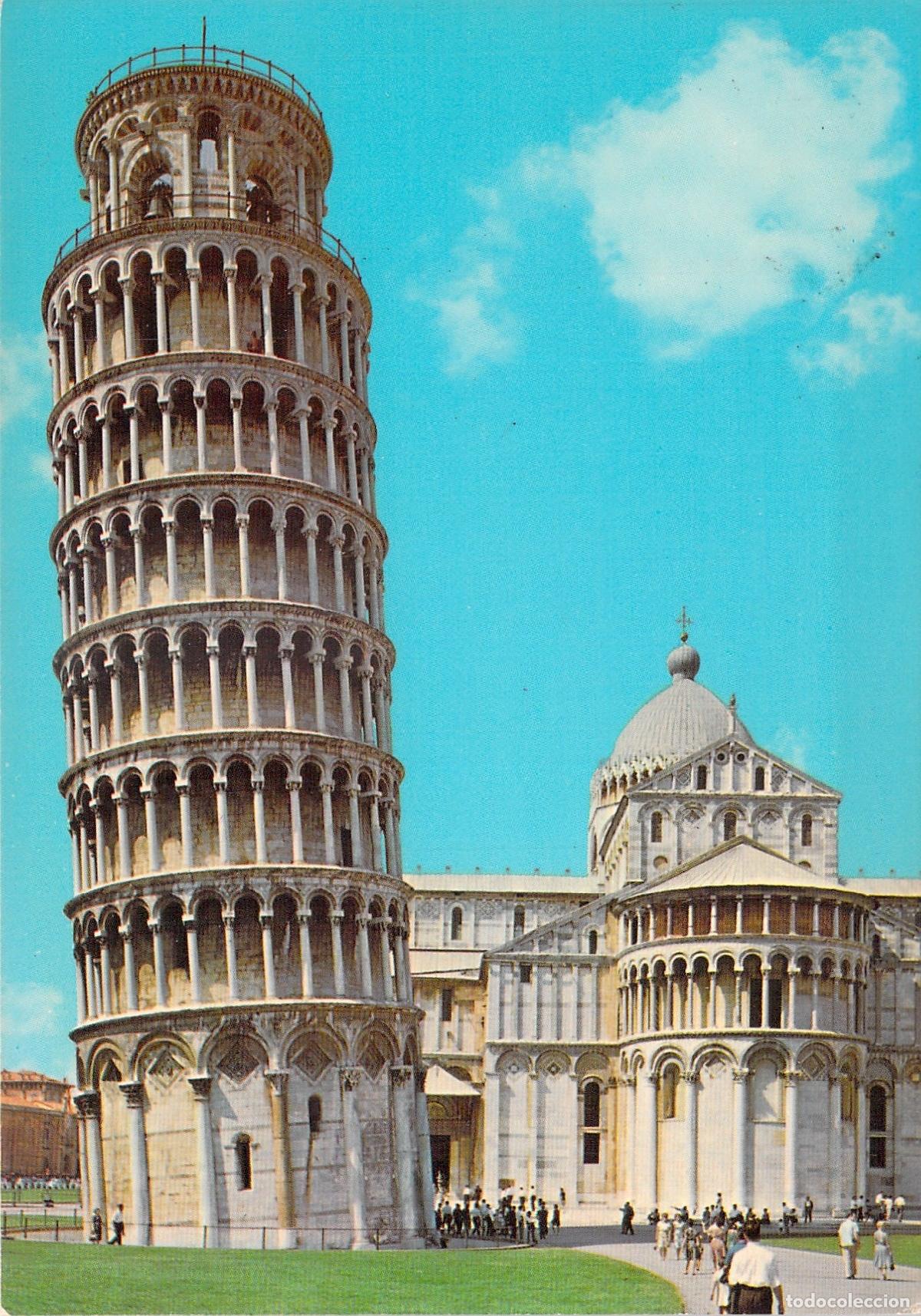 Postales: Postal de la Torre Inclinada de Pisa en Italia