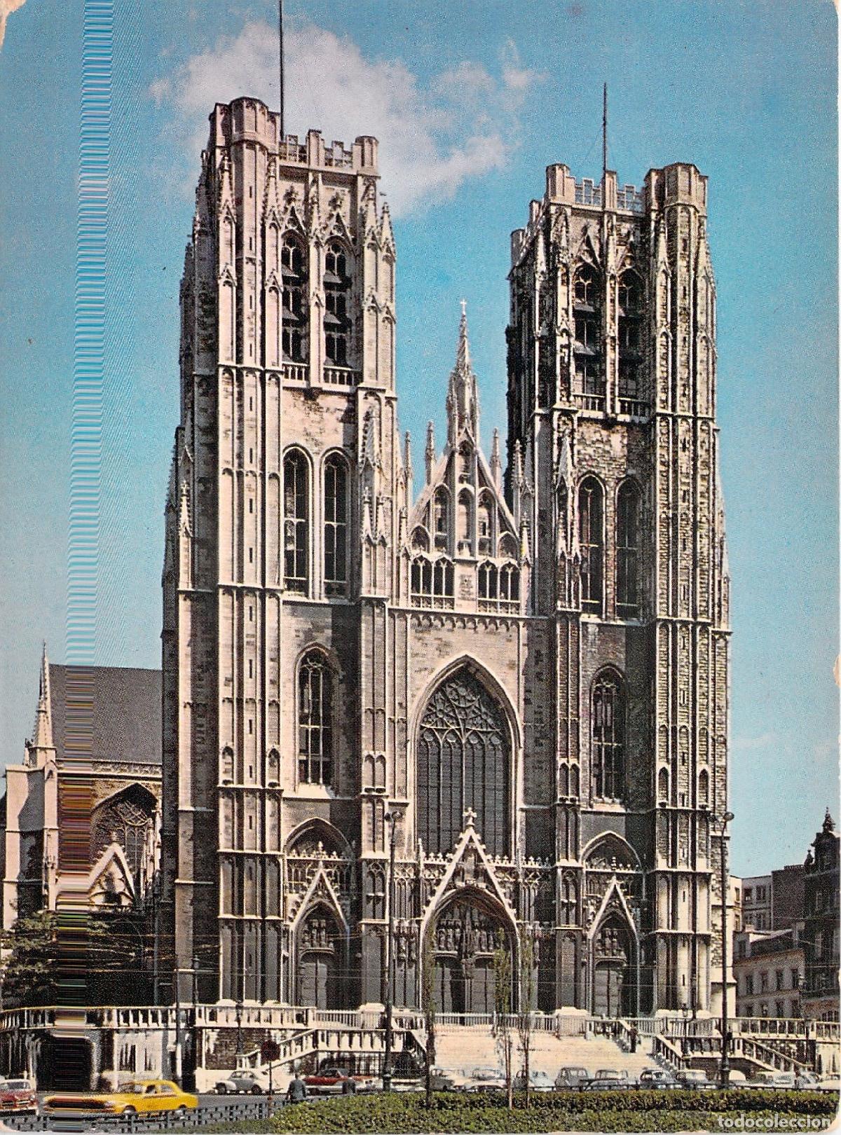 Postales: Postal de la Catedral de San Miguel en Bruselas