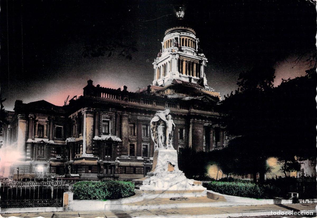 Postales: Postal de Bruselas, Palacio de Justicia iluminado de noche
