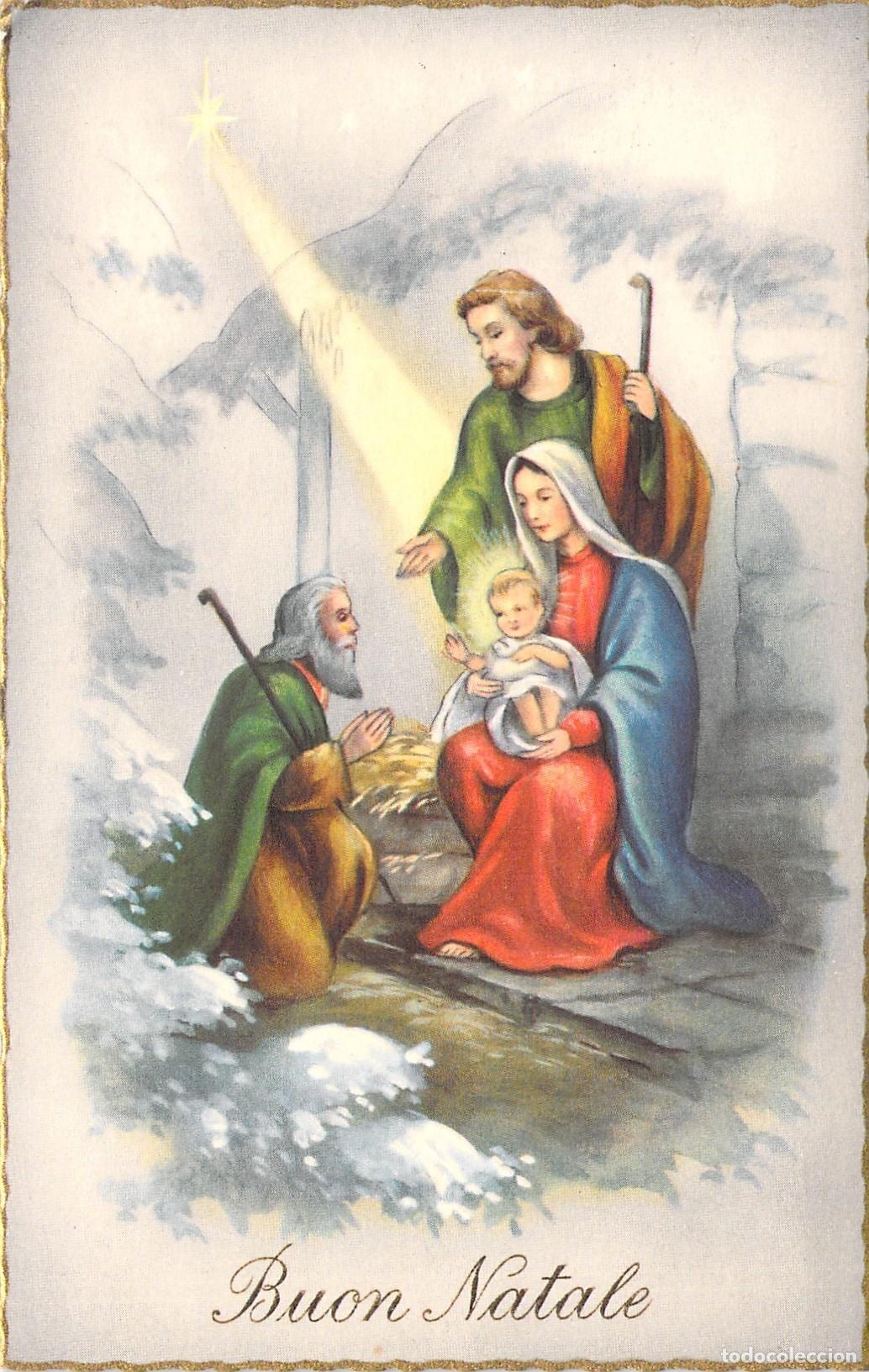 Postales: Postal de Navidad con Escena del Nacimiento de Jes&uacute;s