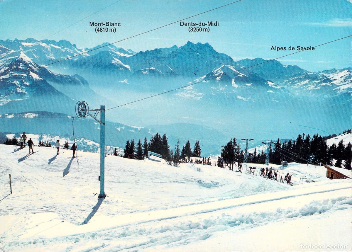 Postales: Postal Panor&aacute;mica de Villars-Chesieres y los Alpes Suizos