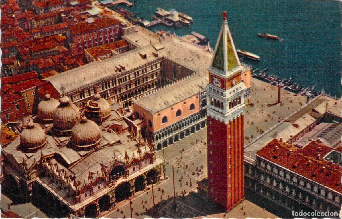 Postales: Postal de la Piazza San Marco en Venecia vista desde el aire