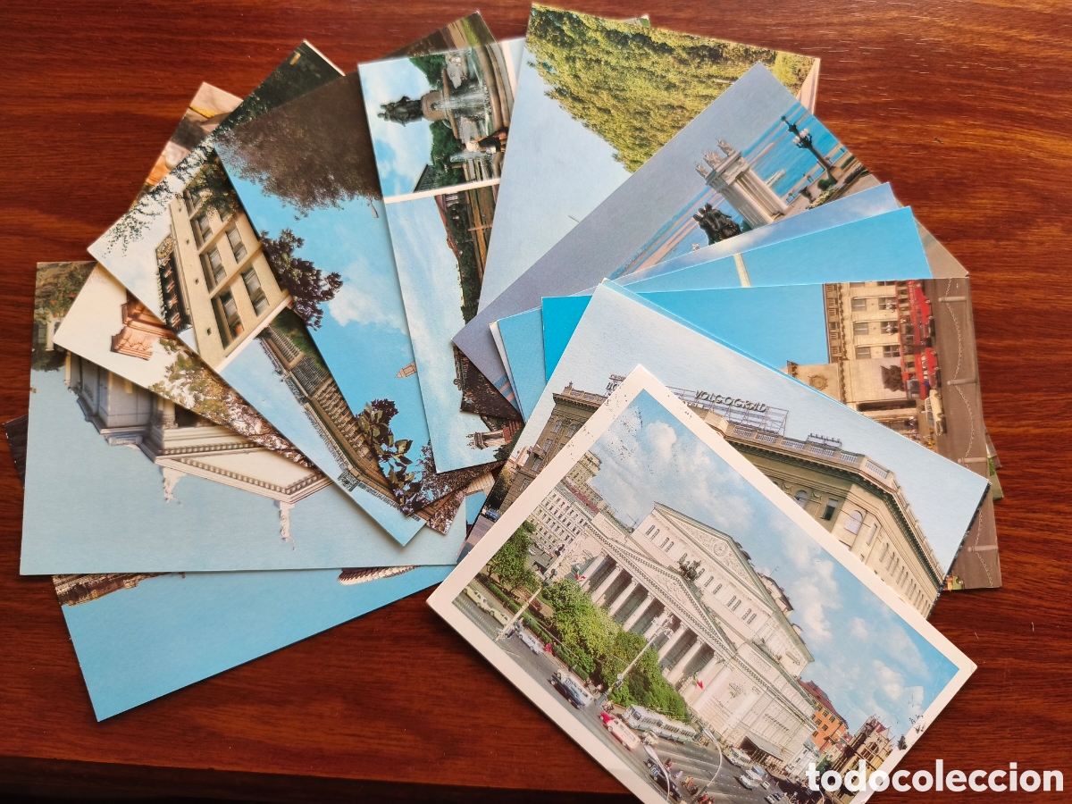 Postales: USSR Soviet Postcards Volgograd (Stalingrad) - Set of 5 Unposted 1980s (Hotels, Theater, River Stati
