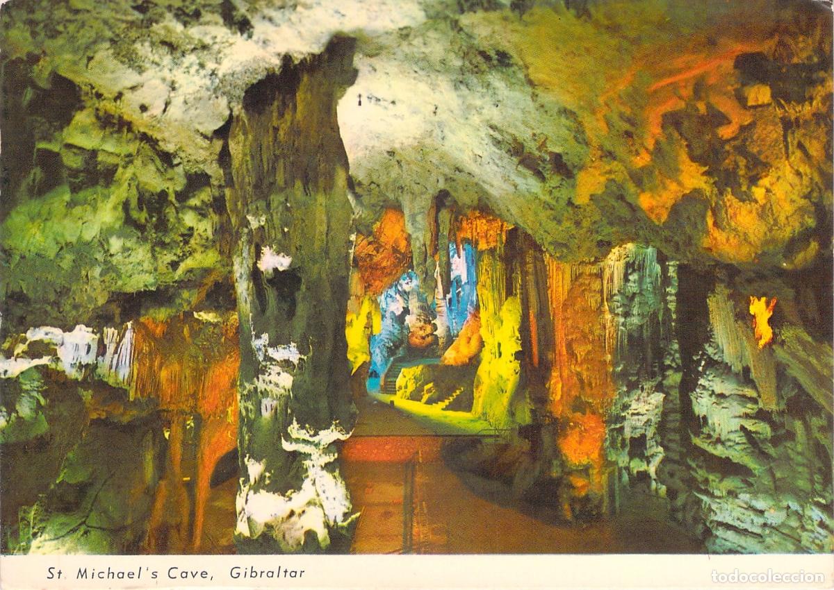 Postales: Postal de la Cueva de San Miguel en Gibraltar