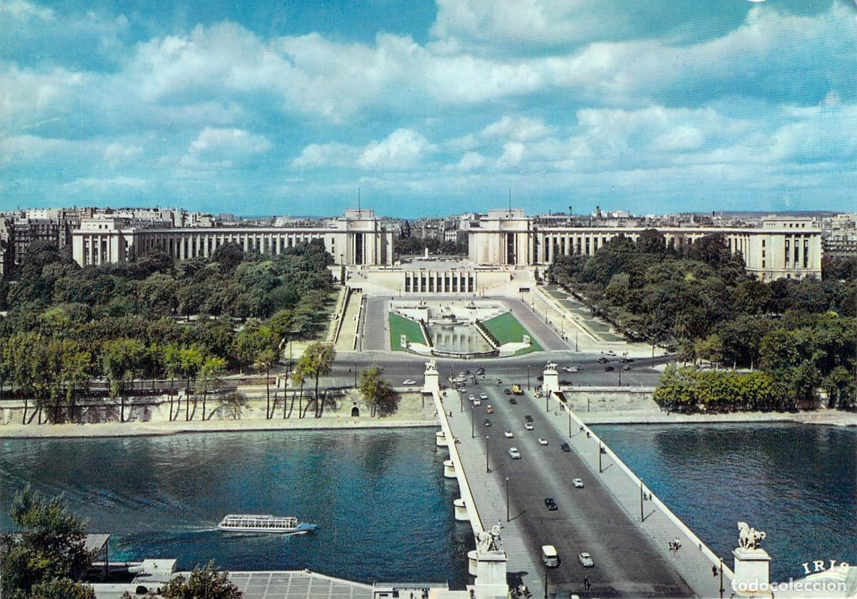 Postales: Postal de Par&iacute;s, vista panor&aacute;mica del Palacio de Chaillot