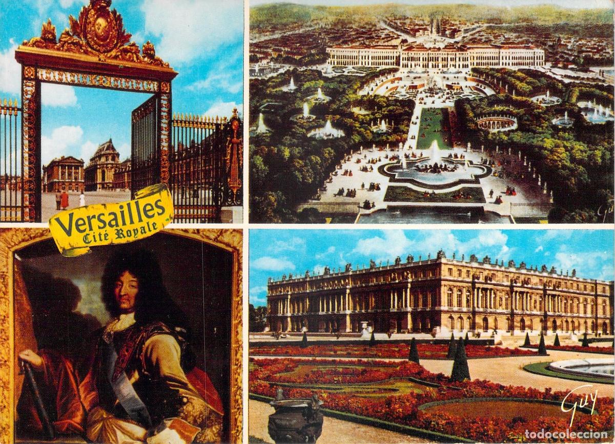 Postales: Postal del Palacio de Versalles con vistas del castillo y jardines