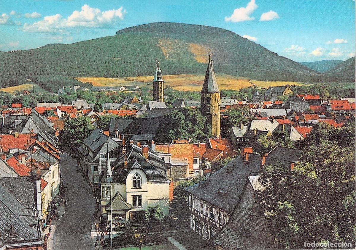 Postales: Postal de Goslar vista desde la torre Achtermannturm hacia Rammelsberg