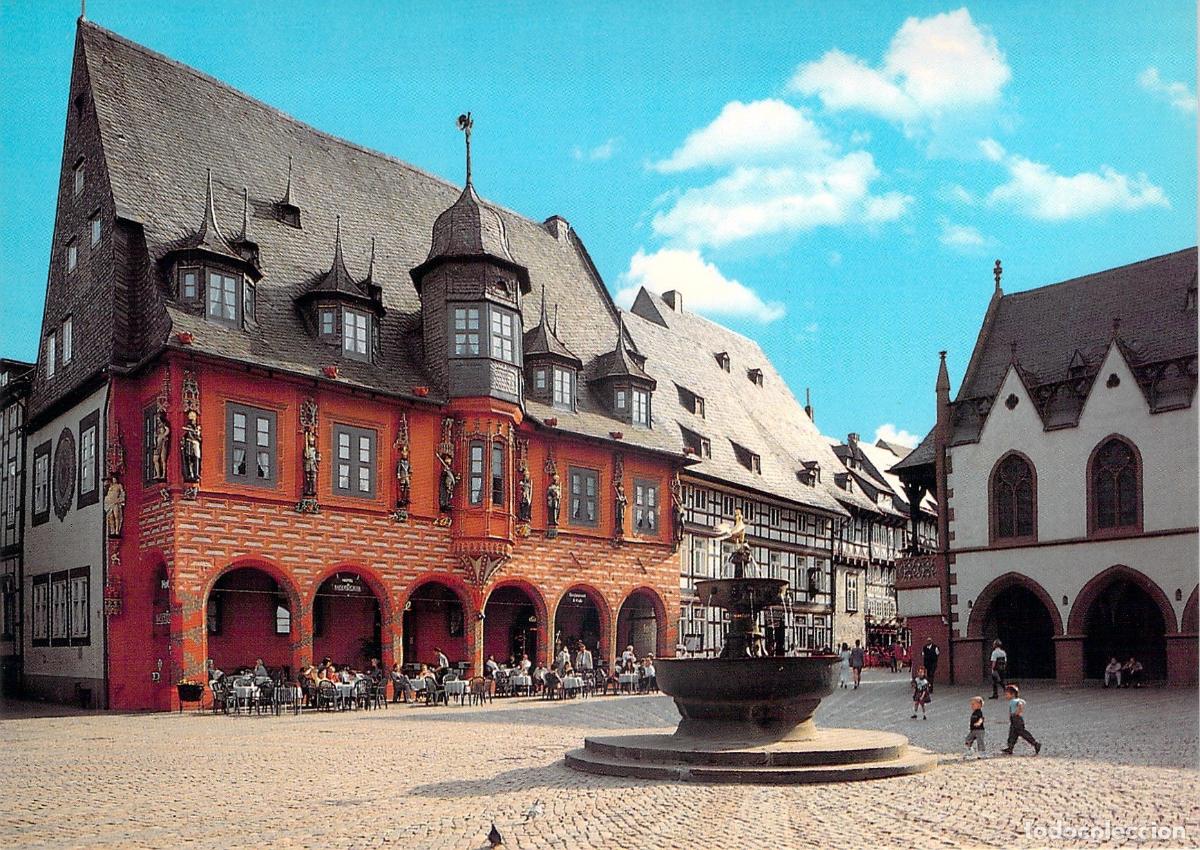 Postales: Postal de la Plaza del Mercado con Hotel Kaiserworth en Goslar Alemania