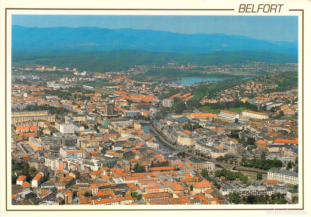 Postales: Postal de vista a&eacute;rea de la ciudad de Belfort Francia