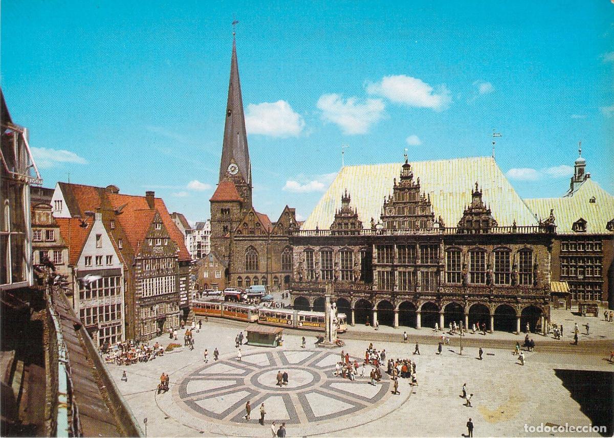 Postales: Postal de la Plaza del Mercado y Ayuntamiento de Bremen, Alemania