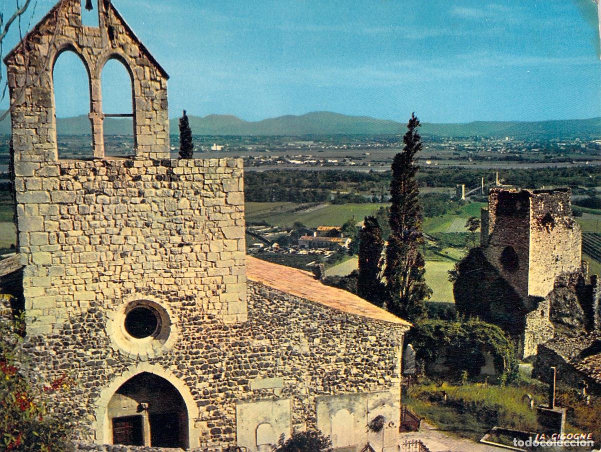 Postales: Postal de las ruinas de Rochemaure y el r&iacute;o R&oacute;dano en Drome