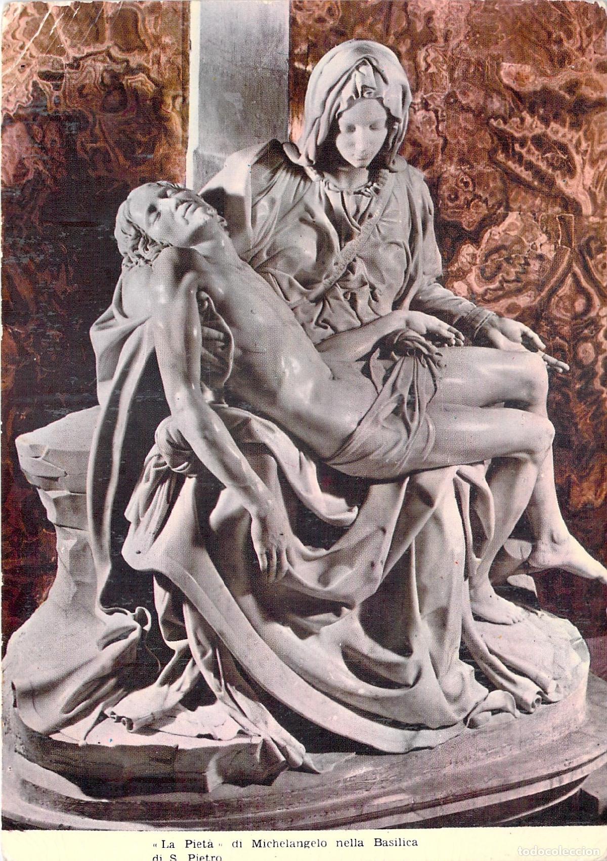 Postales: Postal de La Piedad de Miguel Angel en la Basilica de San Pedro, Roma
