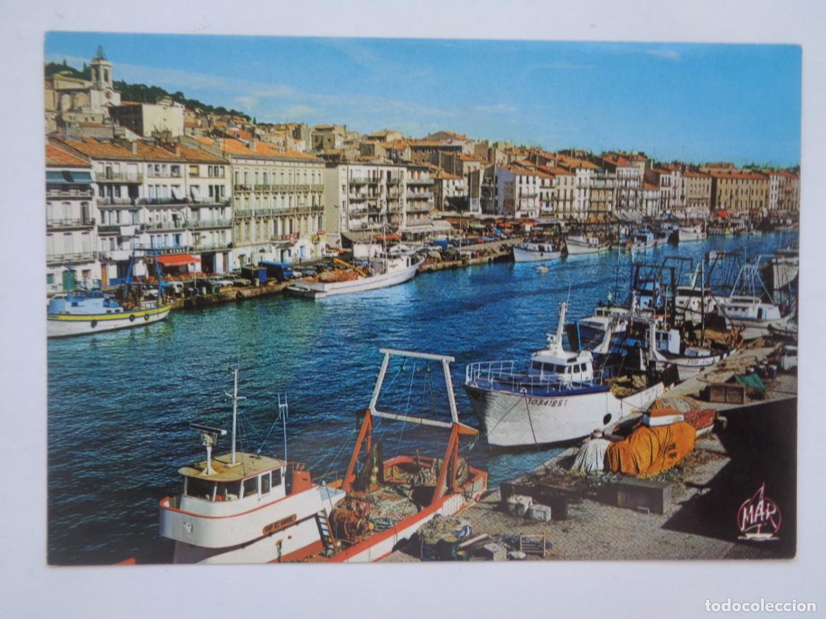 Postcards: POSTAL DE SETE , LE LANGUEDOC ( FRANCIA ): VISTA SOBRE EL CANAL E IGLESIA DE SAN LUIS
