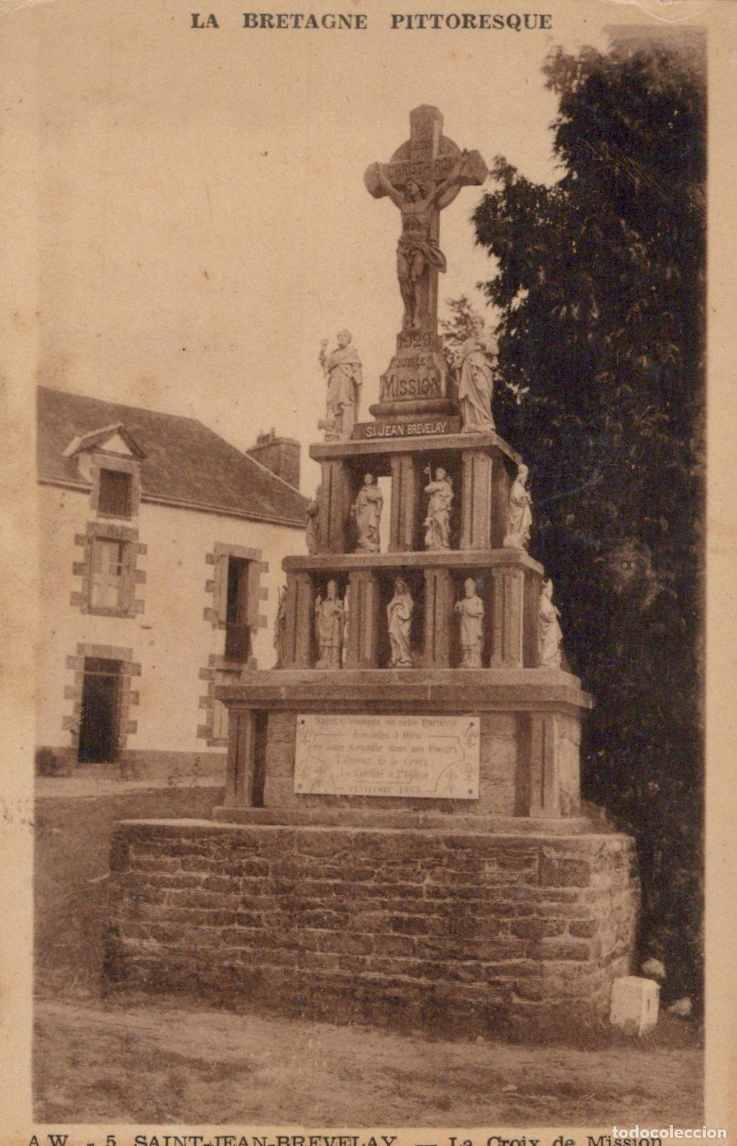 Postales: France Saint Jean Brevelay Croix de Mission 1929