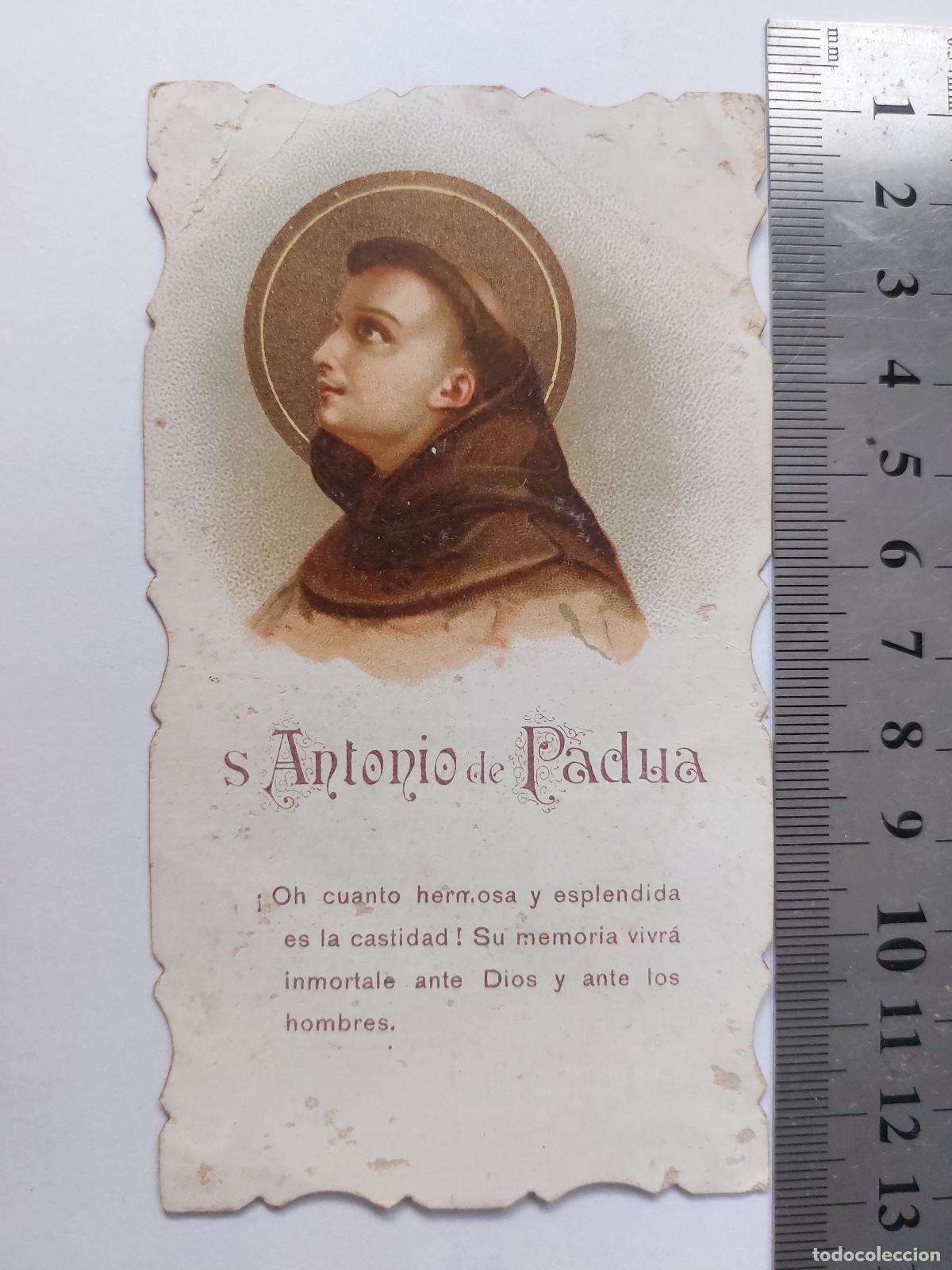 Postales: Estampa de San Antonio de Padua con oraci&oacute;n religiosa