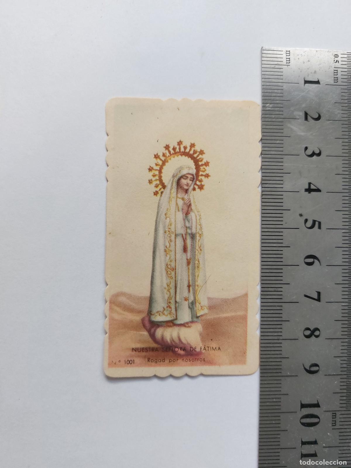 Postales: Estampa de Nuestra Se&ntilde;ora de F&aacute;tima, estampa religiosa peque&ntilde;a
