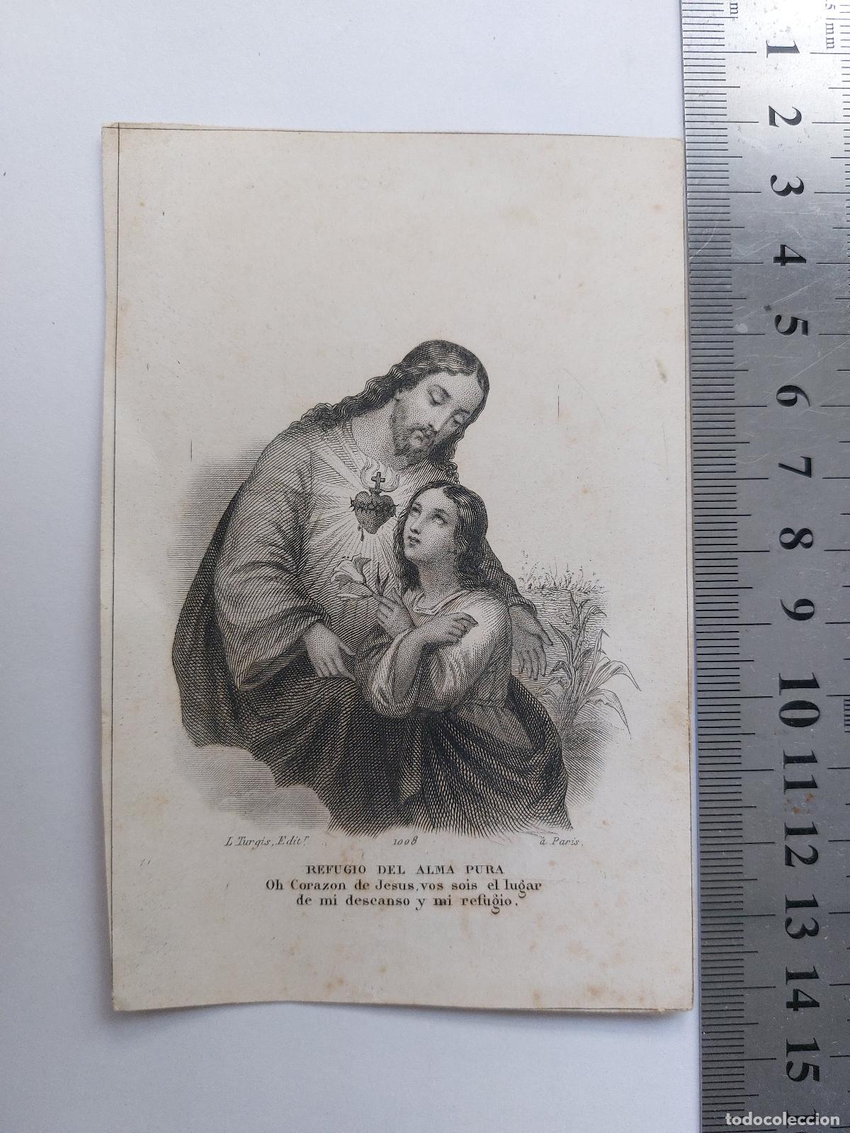 Postales: Estampa religiosa devocional con Sagrado Coraz&oacute;n de Jes&uacute;s