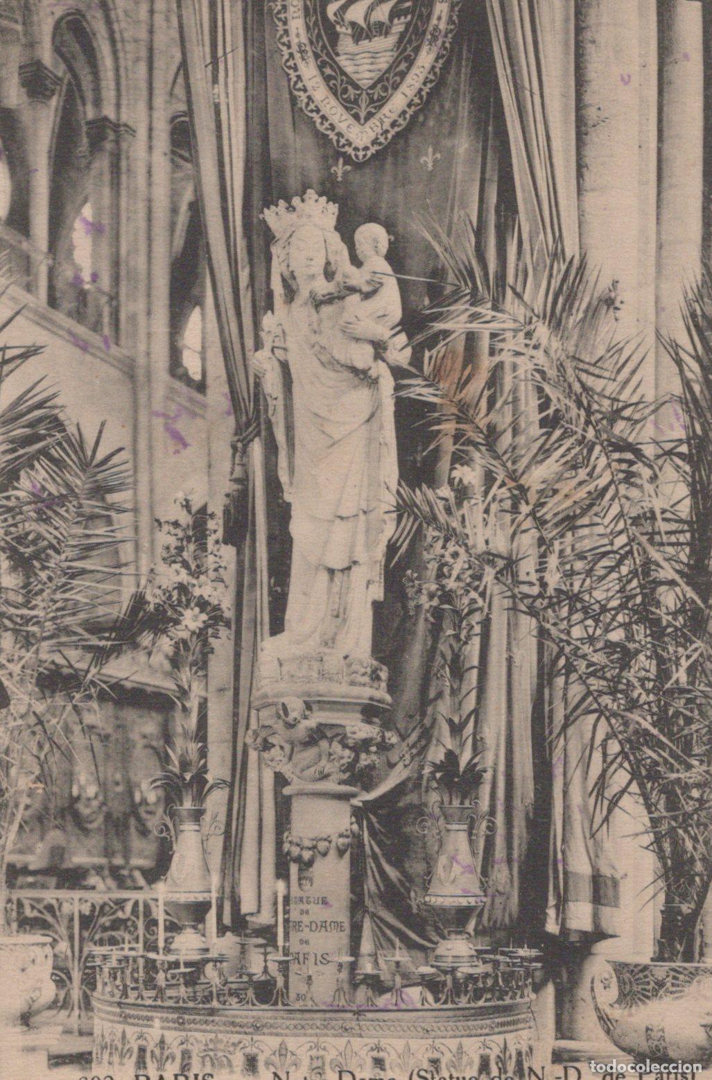 Postales: France Paris &Icirc;le de Cath&eacute;drale Notre Dame Statue Vierge *YAA051