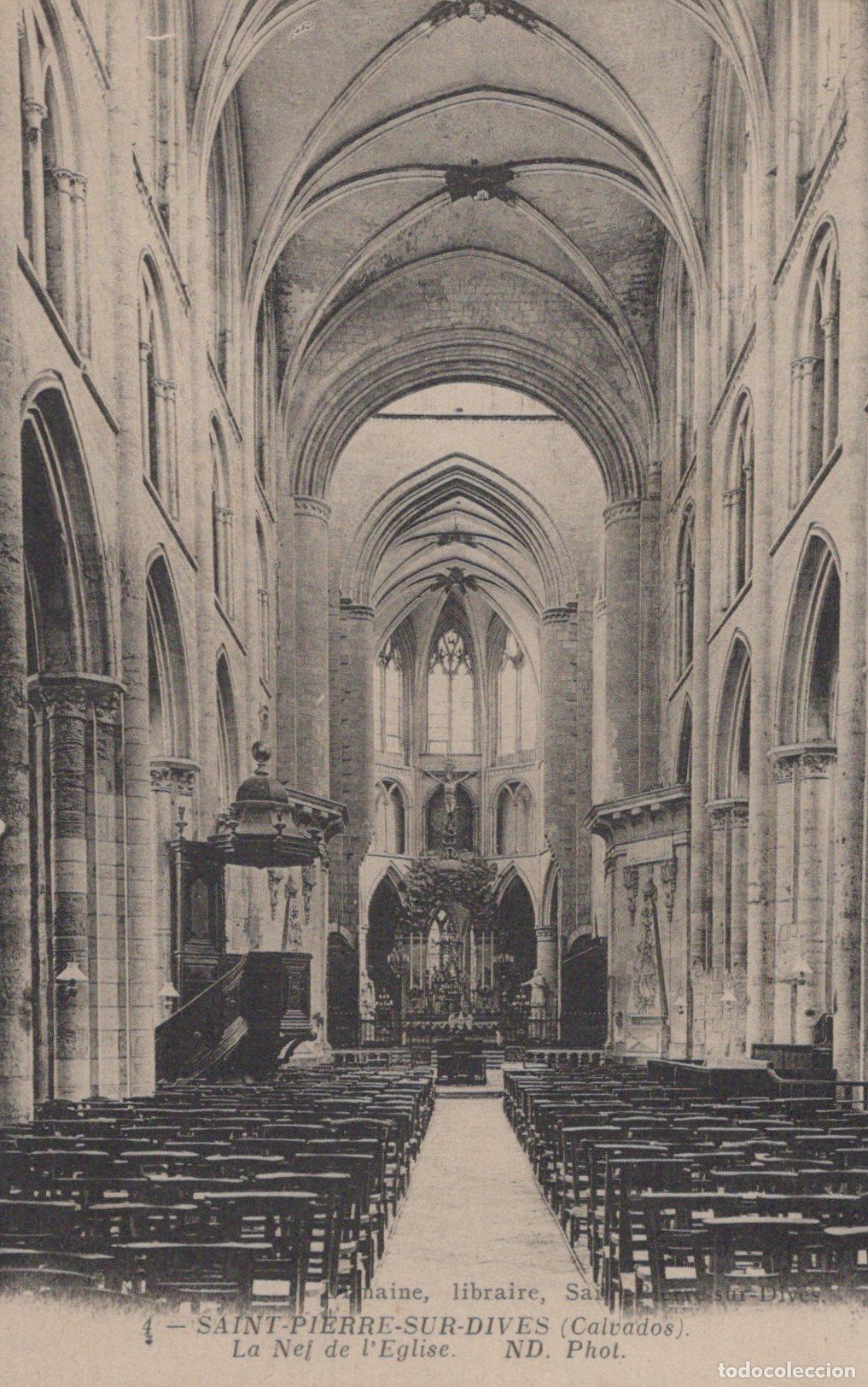 Postkarten: France Saint Pierre sur Dives Calvados Int&eacute;rieur &Eacute;glise Nef *YAA059