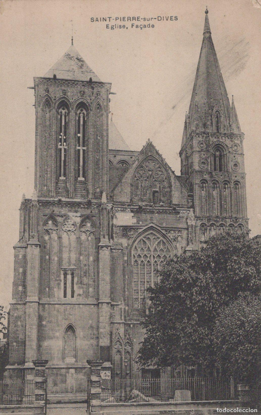 Postkarten: France Saint Pierre sur Dives Normandie &Eacute;glise Abbatiale Fa&ccedil;ade *YAA071