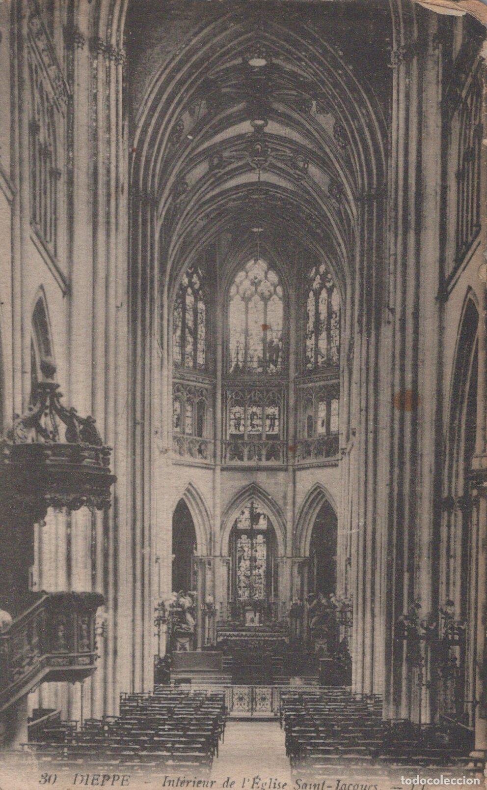 Postkarten: France Dieppe Normandie Int&eacute;rieur &Eacute;glise Saint Jacques Architecture *YAA109
