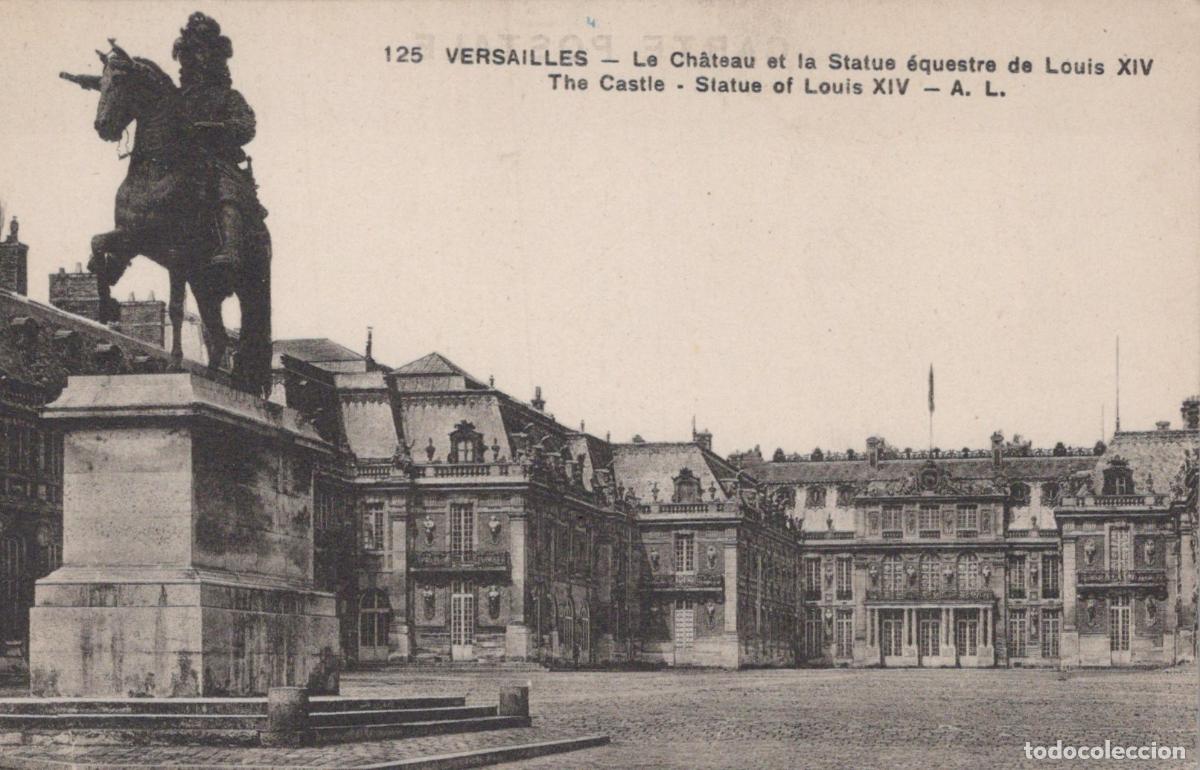 Postales: France Versailles &Icirc;le de Ch&acirc;teau et Statue &Eacute;questre Louis XIV 1926 *YAA174