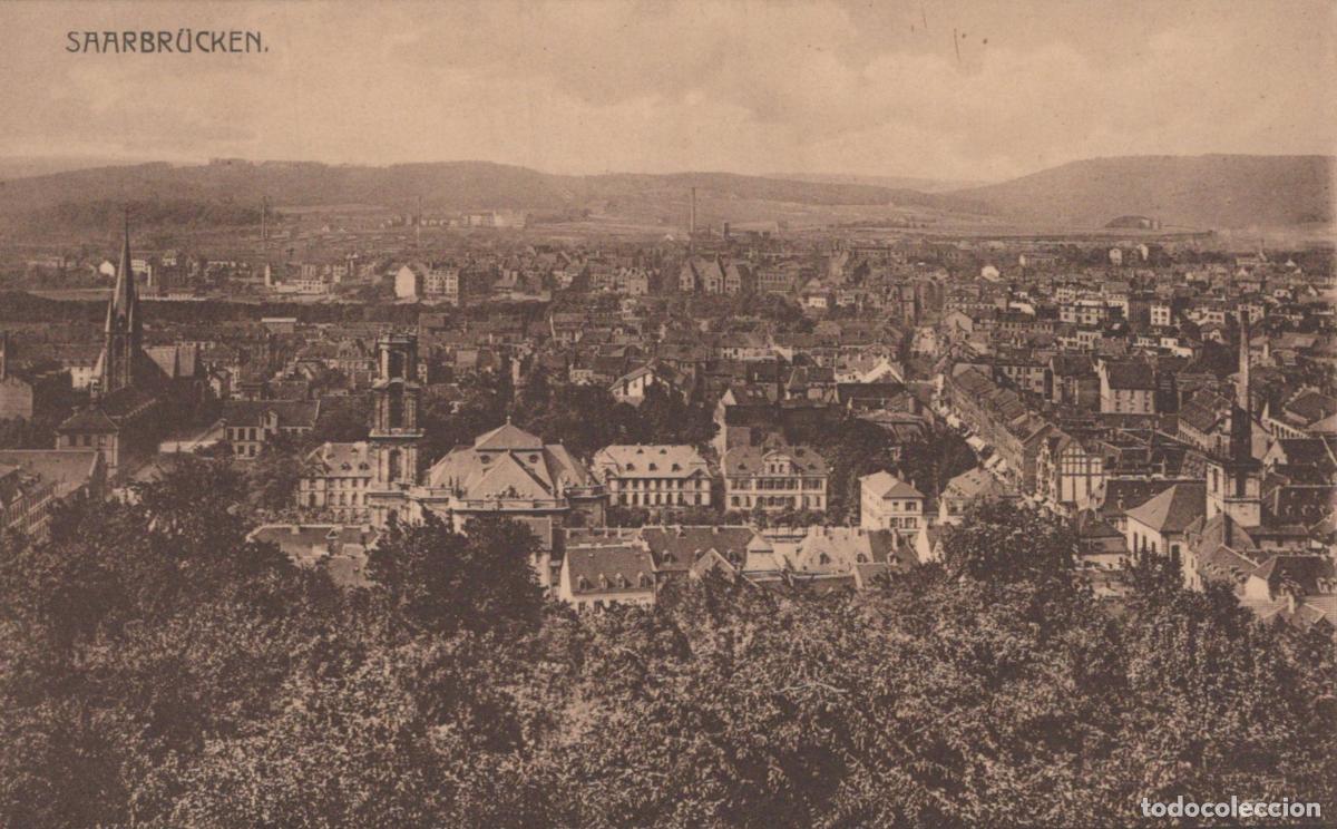 Postkarten: Deutschland Saarbr&uuml;cken Historische Panoramaansicht der Stadt *YAA189