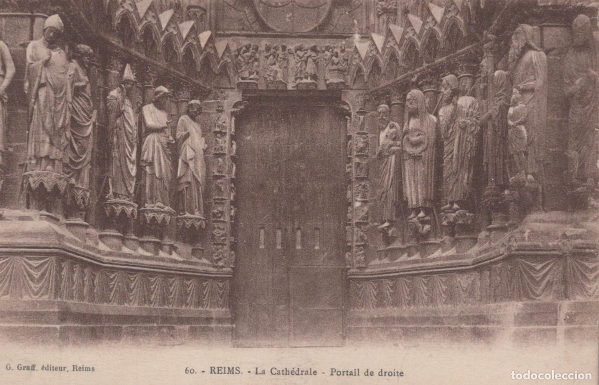 Postkarten: France Reims Cath&eacute;drale Notre Dame Portail Droit Sculptures Gothiques *YAA195