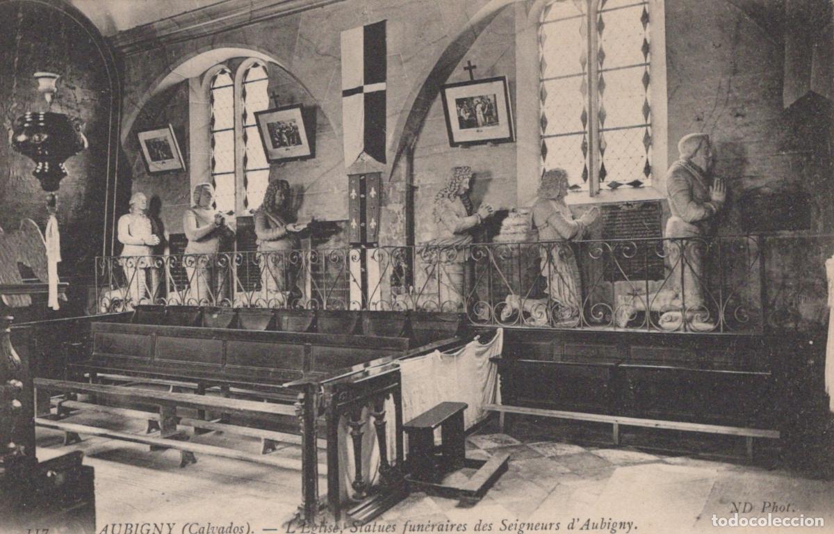 Cartes Postales: France Aubigny L &Eacute;glise Statues Fun&eacute;raires Int&eacute;rieur Religieux Unposted *YAA233