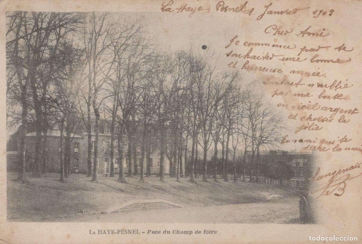 Postcards: France La Haye Pesnel Place du Champ de Foire Architecture Hiver *YAA243