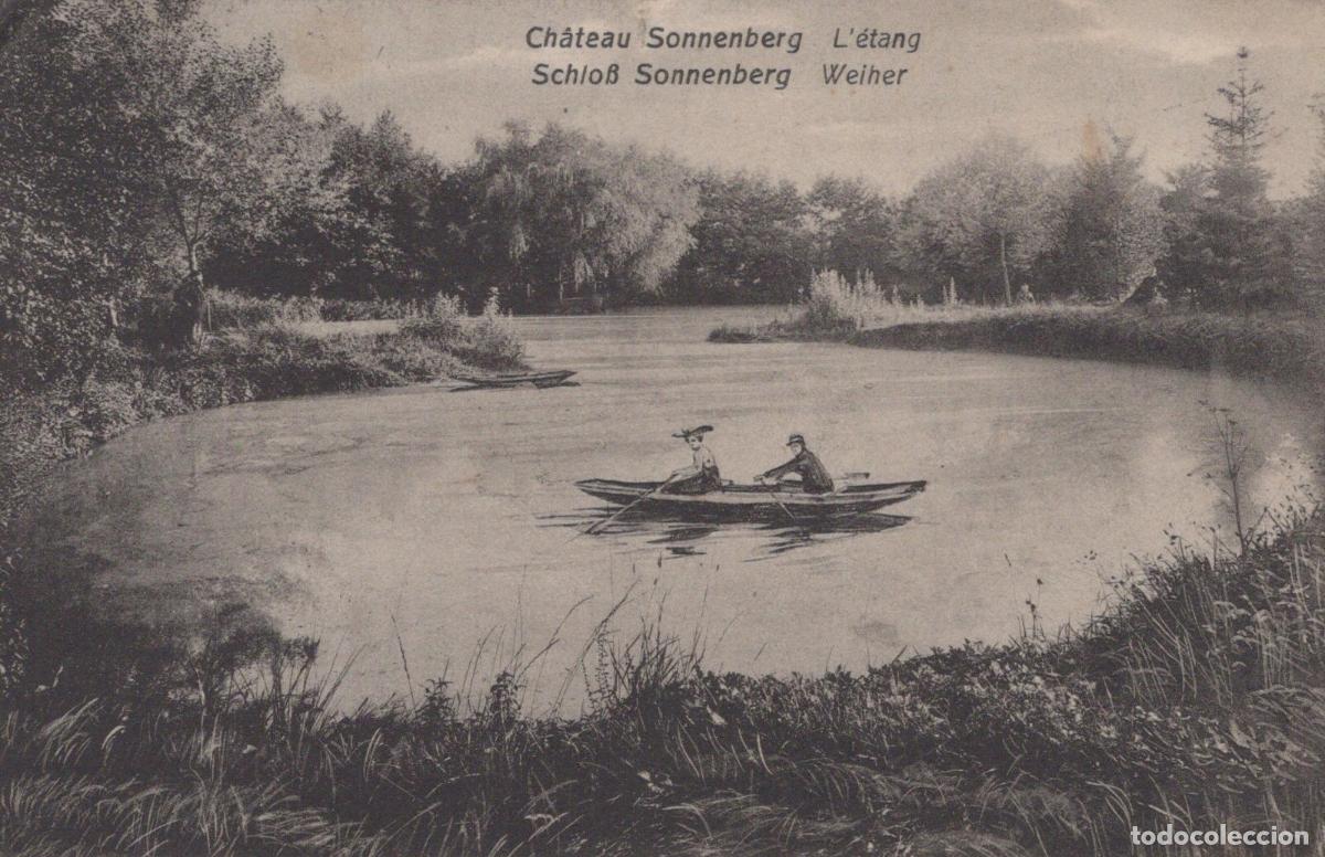 Postales: France Haguenau Alsace Sonnenberg Castle Pond Boat *YAA341