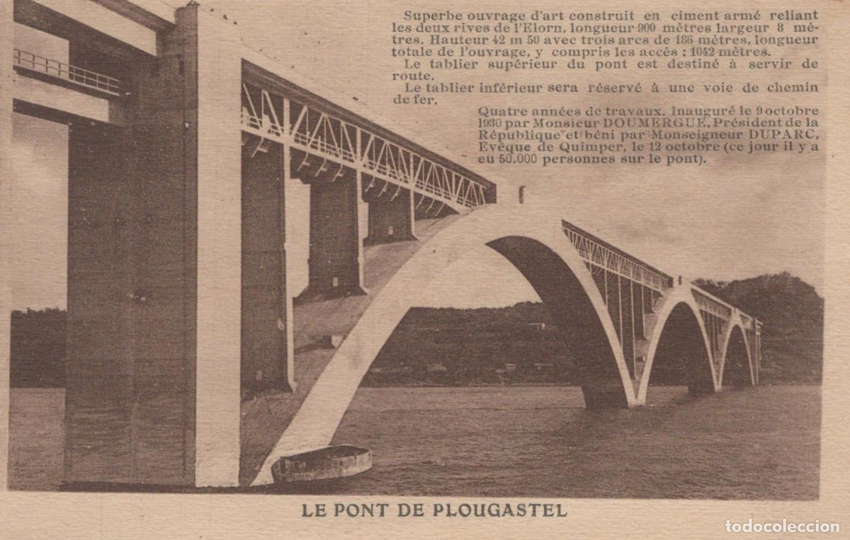 Postales: France Plougastel Bretagne Pont de Pont Rail Route 1930 *YAA349