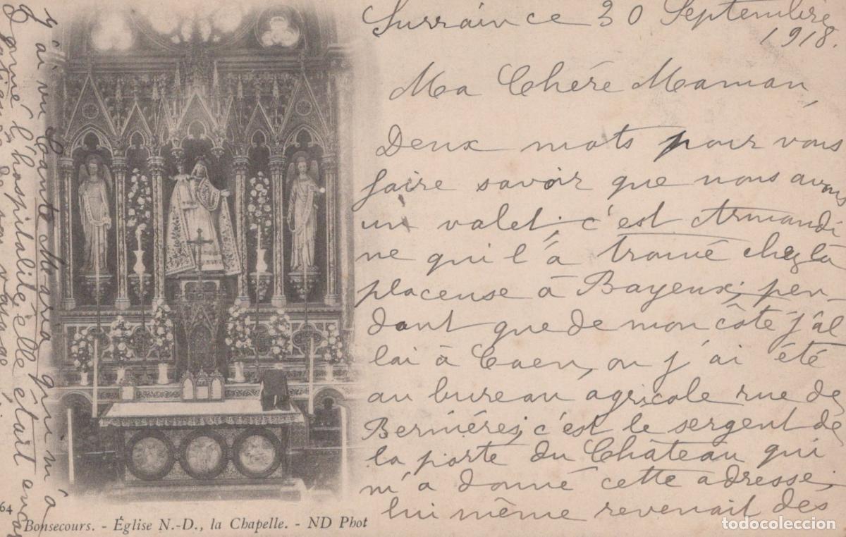 Postkarten: France Bonsecours Normandie Int&eacute;rieur &Eacute;glise N D Chapelle Gothique *YAA409