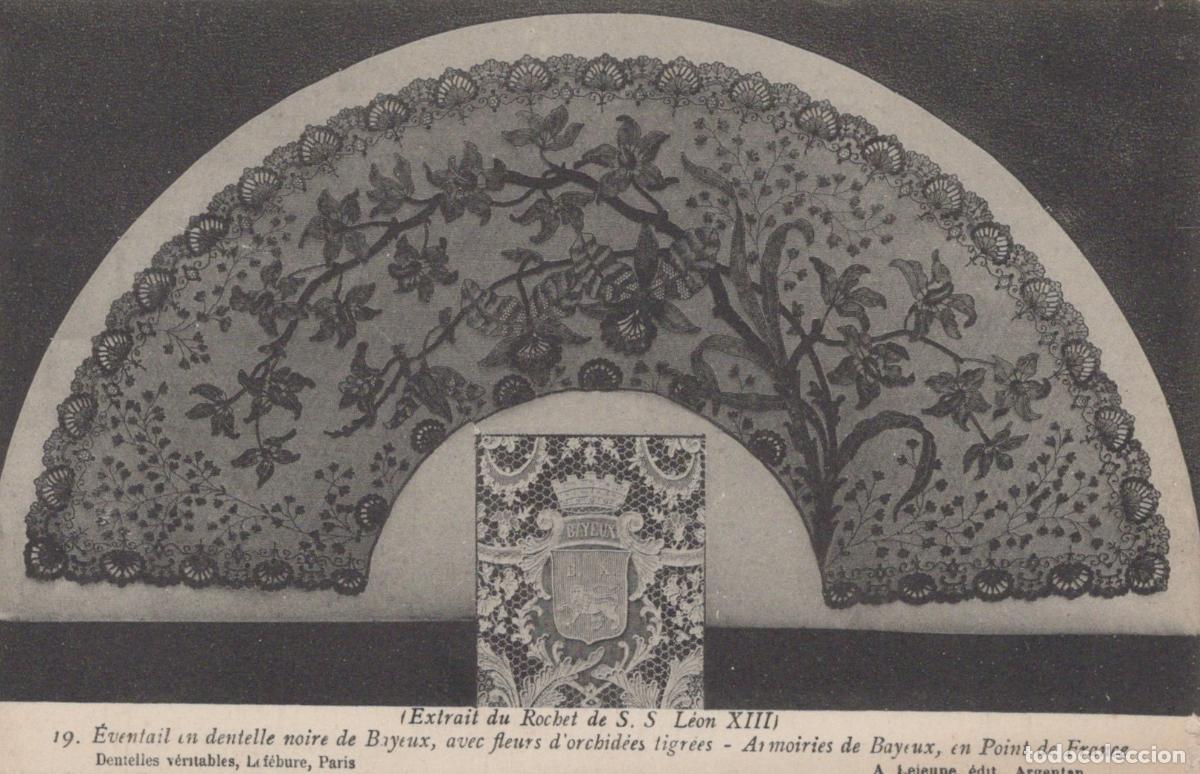 Postkarten: France Bayeux Normandie &Eacute;ventail Dentelle Noire Pape L&eacute;on XIII *YAA303