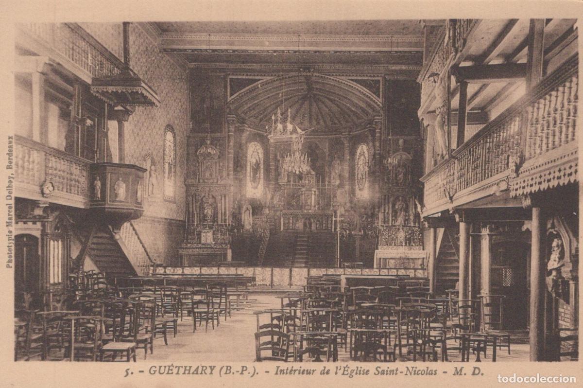 Postales: France Gu&eacute;thary Int&eacute;rieur &Eacute;glise Saint Nicolas Unposted *YAA449