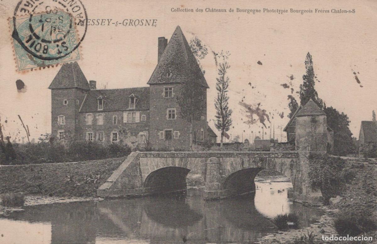 Postales: France Messey S Grosne Bourgogne Ch&acirc;teau et Pont sur Grosne *YAA454