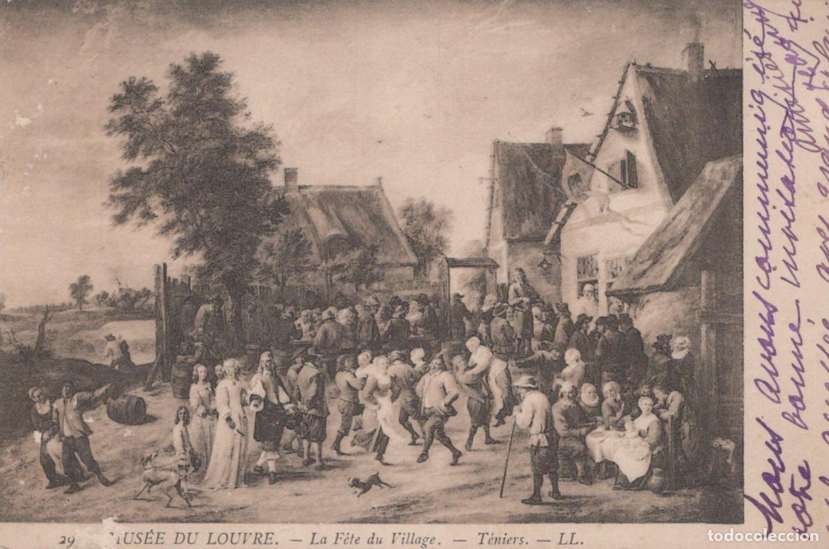 Postales: France Paris Mus&eacute;e du Louvre T&eacute;niers la F&ecirc;te du Village Peinture Post&eacute;e *YAA487